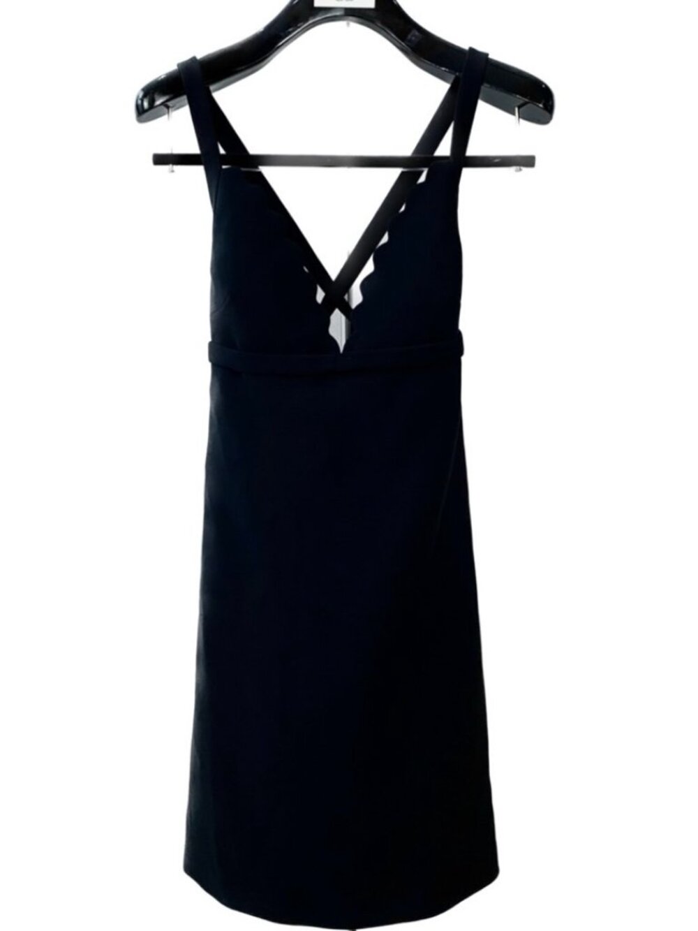 H32435 Miu Miu black lace design hollow backless suspender dress 40 L size